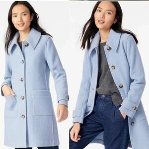 J. Crew Lady coat in Italian boiled wool, Blue Sz 0
